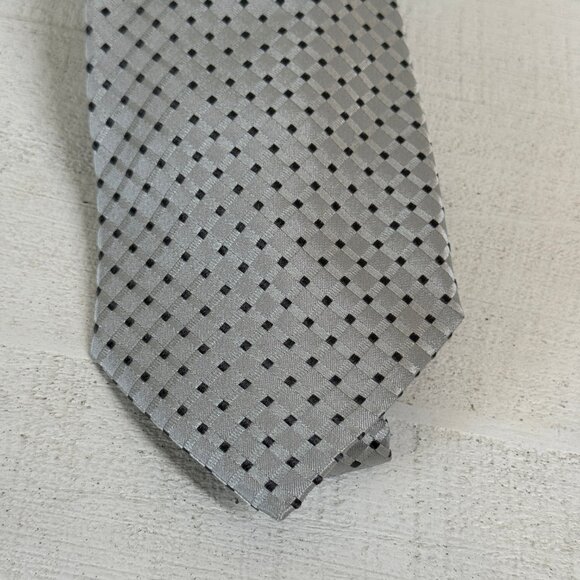 Giorgio Armani Silk Tie Gray Black Dot Pattern Made in Italy NWT - Picture 5 of 8